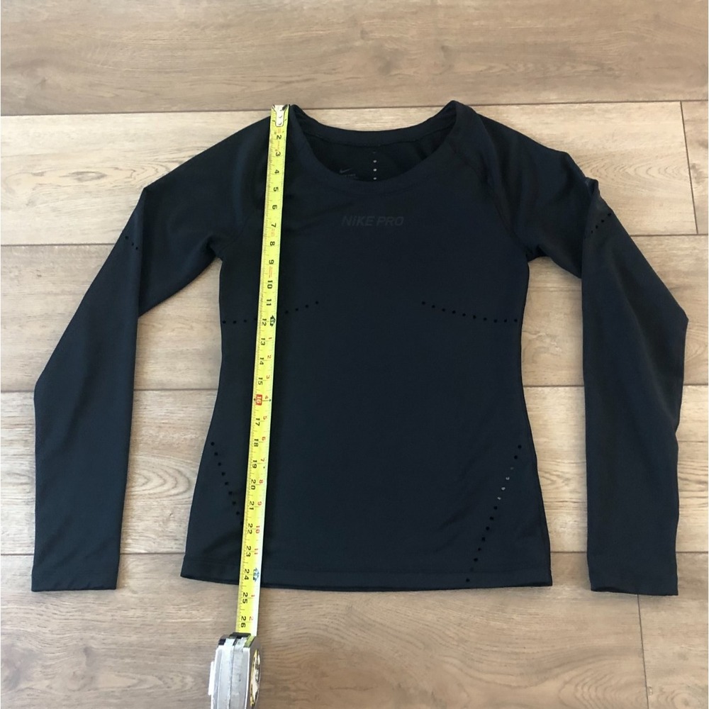 Nike Pro HyperWarm Womens Long Sleeve Pullover Top Keyhole Black Running Active - Picture 5 of 7